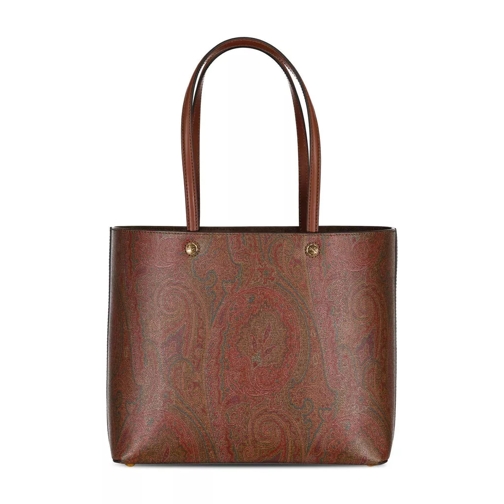 Etro Shopper mit Paisley-Muster aus Leder Braun Shoppingväska