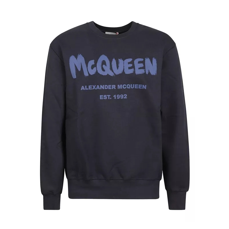 Alexander McQueen  Cotton Logo Sweatshirt Blue