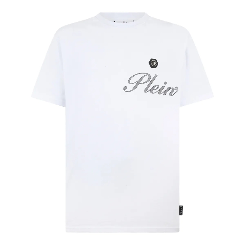 Philipp Plein T-Shirt Round Neck T-Shirt Signature weiss