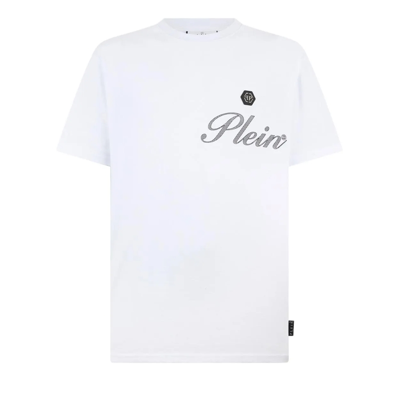 Philipp Plein T-Shirt Round Neck T-Shirt Signature weiss