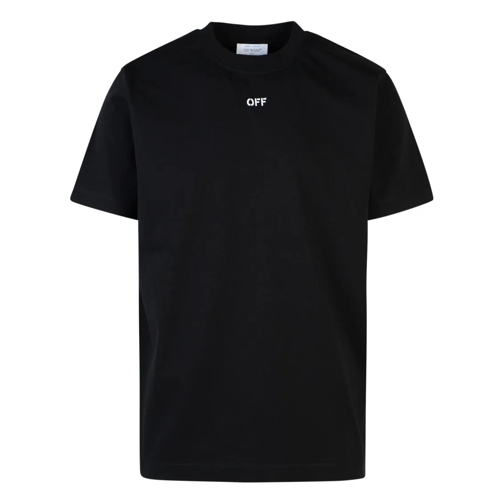 Off-White T-Shirts 'Stitch Arrow' Black Cotton T-Shirt Black