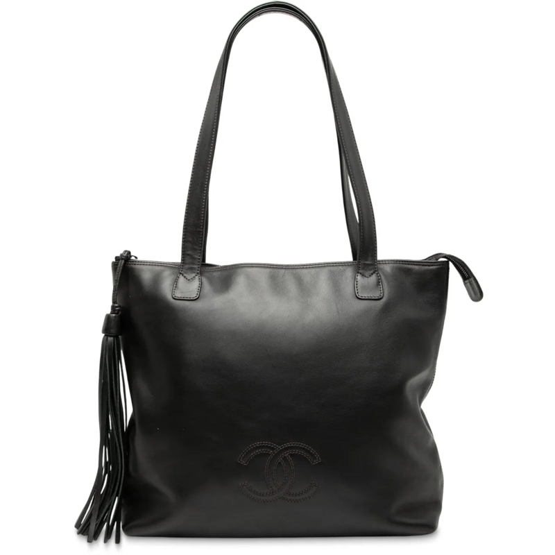 Chanel Shopper CC Lambskin Tassel Tote schwarz