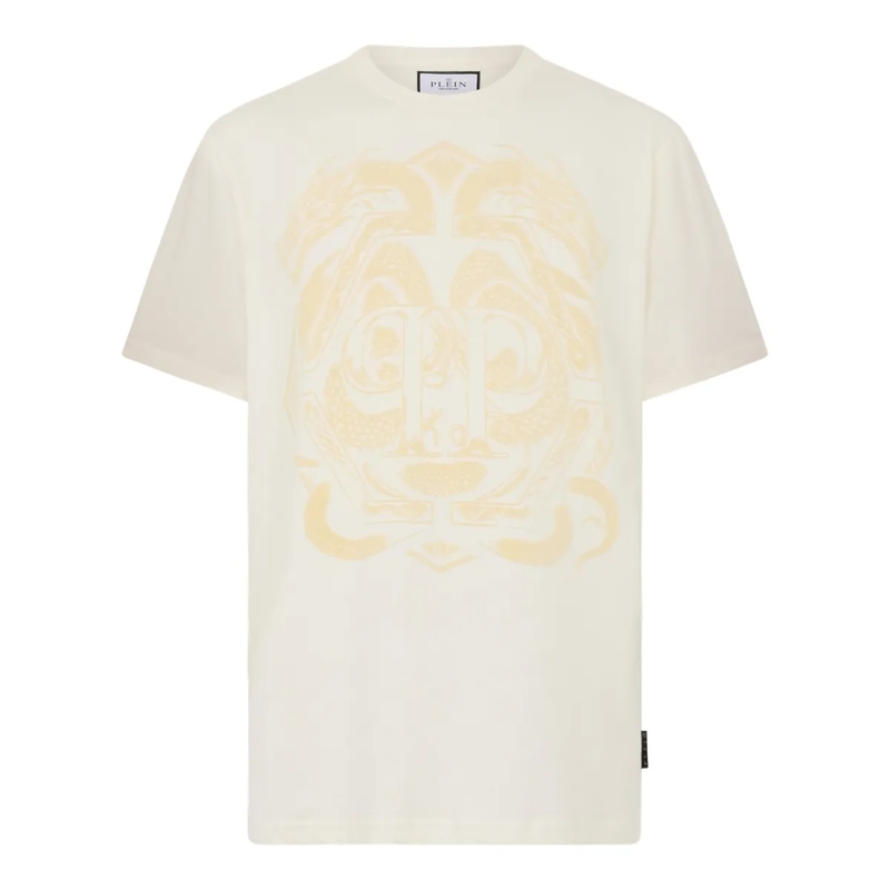 Philipp Plein T-Shirt Printed Round Neck T-Shirt Dragon weiss