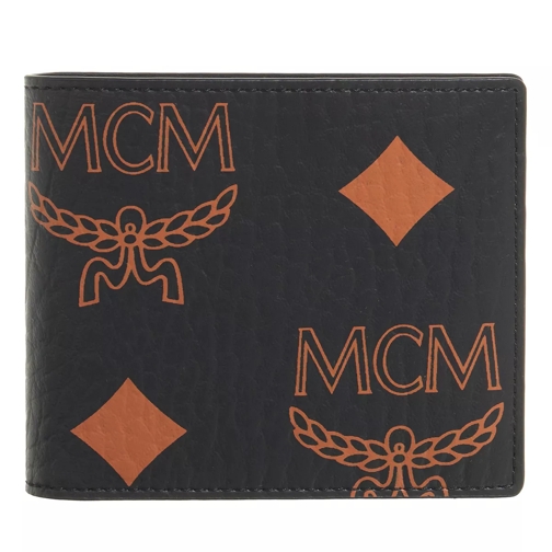 MCM Aren Maxi Mn Small Wallet Black Bi-Fold Wallet