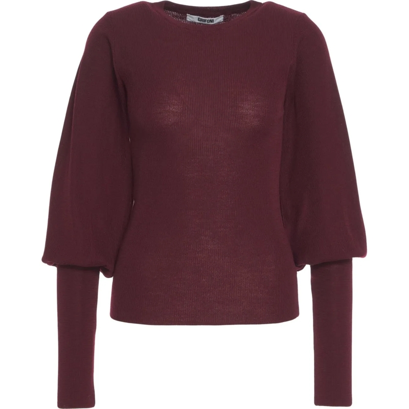 Grifoni  Sweater with puff sleeves mehrfarbig