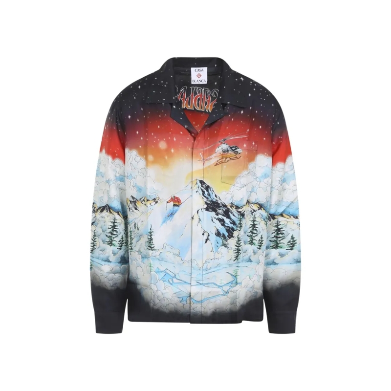 Casablanca Hemd Ski Lake Multicolor Silk Cuban Collar Ls Shirt Multicolor