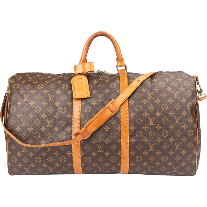 Louis Vuitton Tote Louis Vuitton Canvas Monogram Keepall 60 Bandoulie braun
