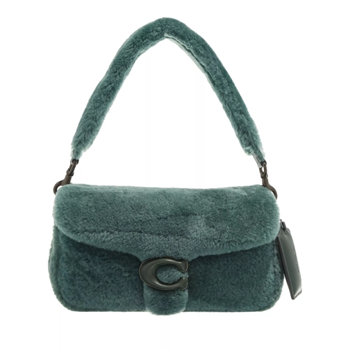 Coach Leather Covered C Closure Shearling Pillow Tabby 2 Green Sac à bandoulière
