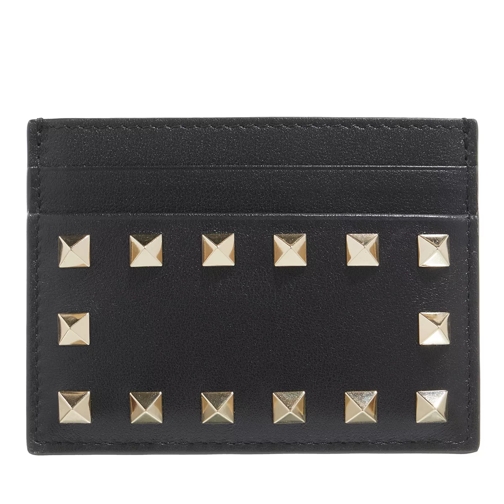 Valentino Garavani Rockstud Card Case Leather Black Card Case