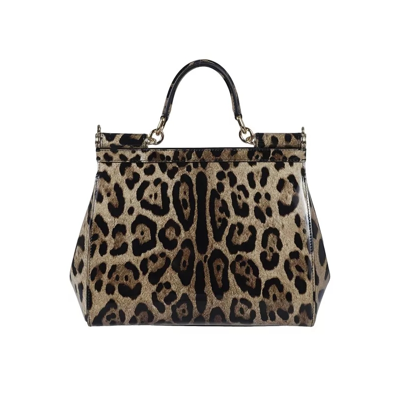 Dolce&Gabbana Satchel Medium Sicily Leopard-Print Shoulder Bag Brown(Image 3)