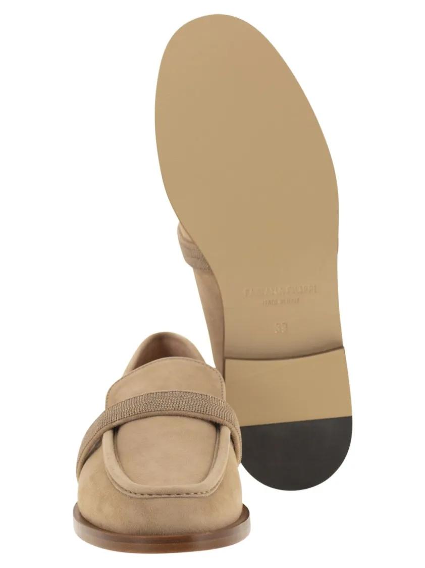 Thumbnail - Soft Suede Moccasin With Diamond Thread Detail - Gr. 39 (EU) - in Braun