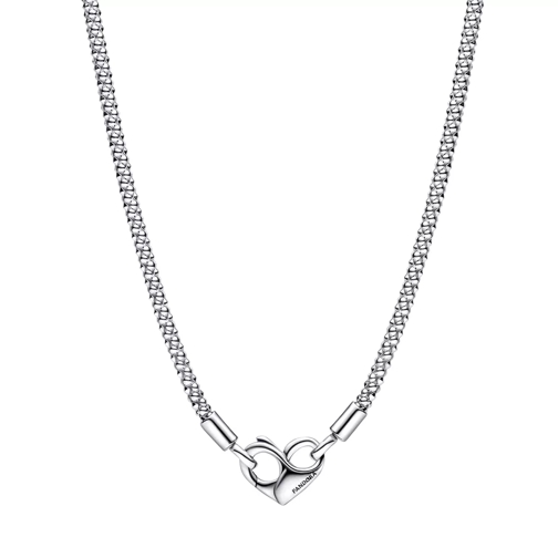 Pandora Studded chain sterling silver necklace with heart  No Color Collier court