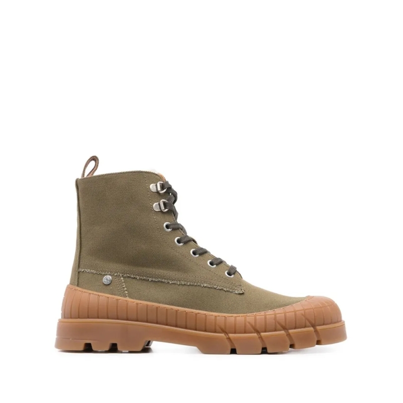 Kenzo Stiefel Khaki Fabric Boots Brown