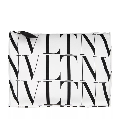 Valentino Garavani Unisex VLTN Briefcase White/Black Clutch
