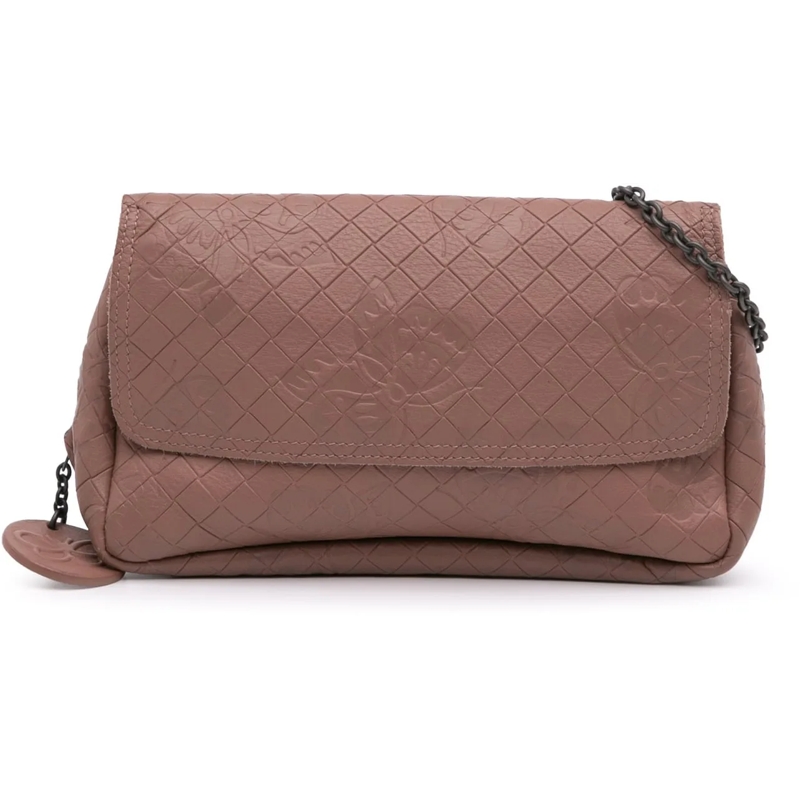 Bottega Veneta Sac à bandoulière Small Calfskin Intrecciomirage Embossed Butterfly  rose