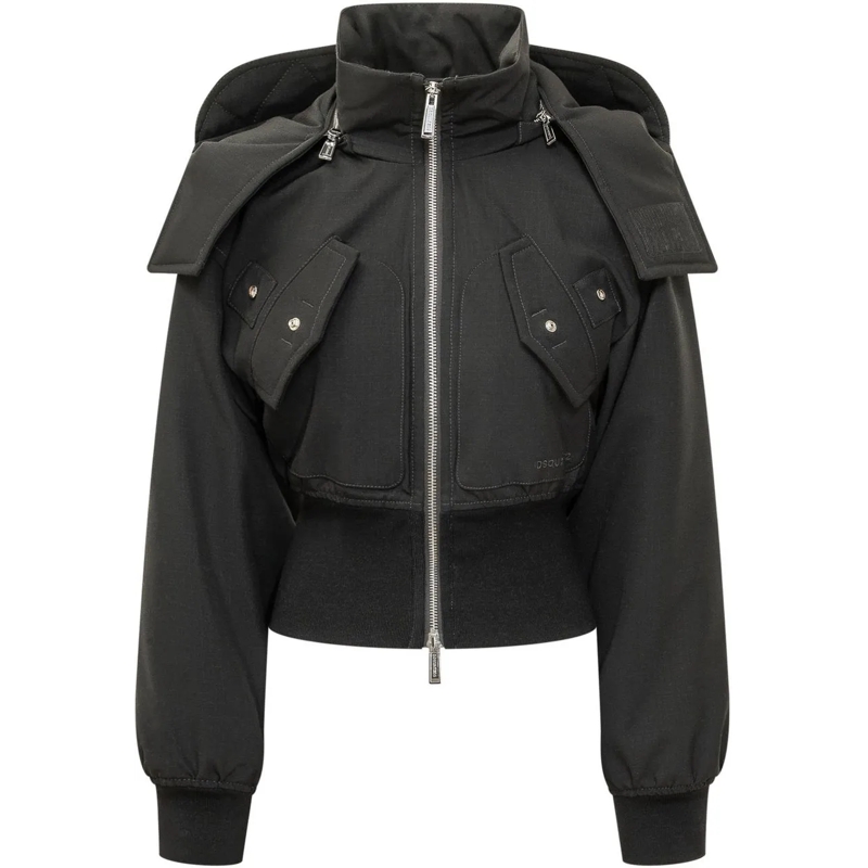 Dsquared2 Doudoune Piumino Corto con Collo Alto dunkelgrau