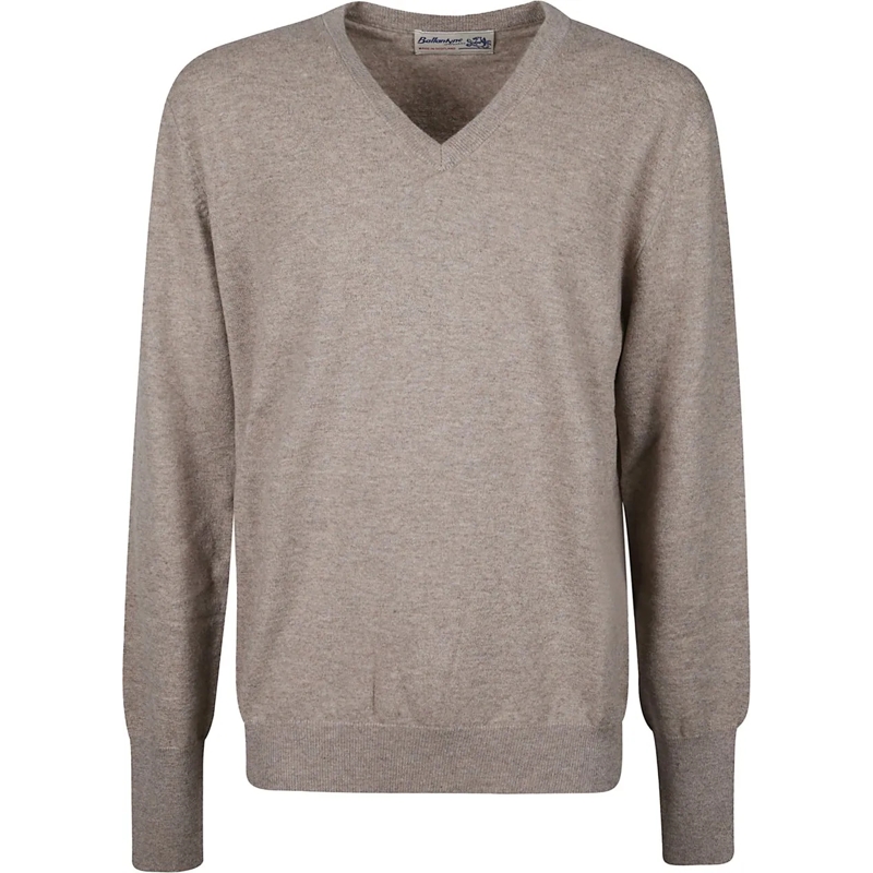 Ballantyne  Plain V-neck Sweater Brown braun