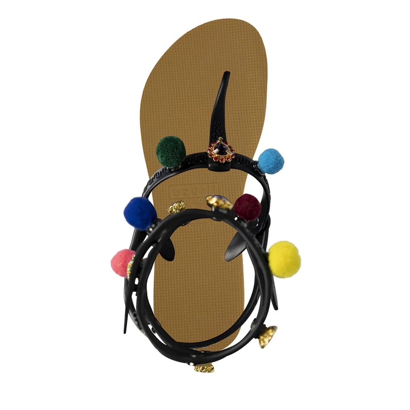 UZURII Flip Flops Zehentrenner Mondriaan Colorful Black gelb(Image 3)