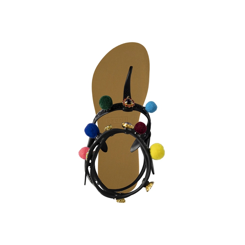 UZURII Flip Flops Zehentrenner Mondriaan Colorful Black gelb(Image 3)