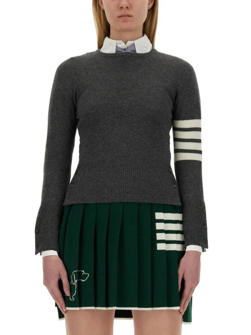 Thumbnail - Thom Browne - Cashmere Sweater - Größe 40 - grau