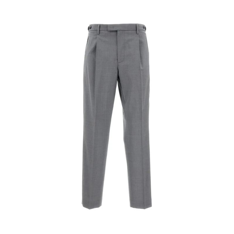 Barena Pantalon de costume High-Rise Tapered Trousers With Pleated Leg Constr Grey
