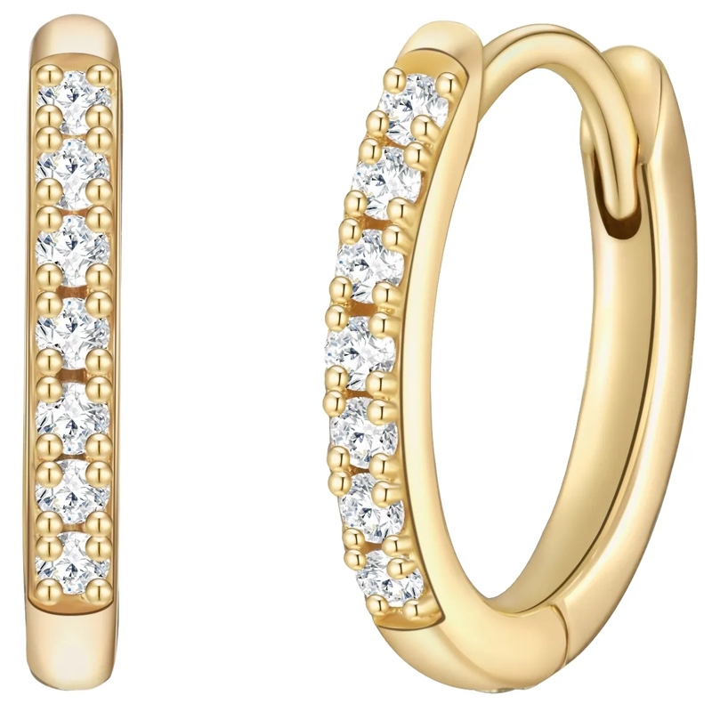 Glanzstücke München Ohrhänger Sterling Silber Creolen Zirkonia gold