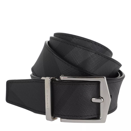 Burberry Reversible London Check Belt Leather Charcoal Black Ledergürtel