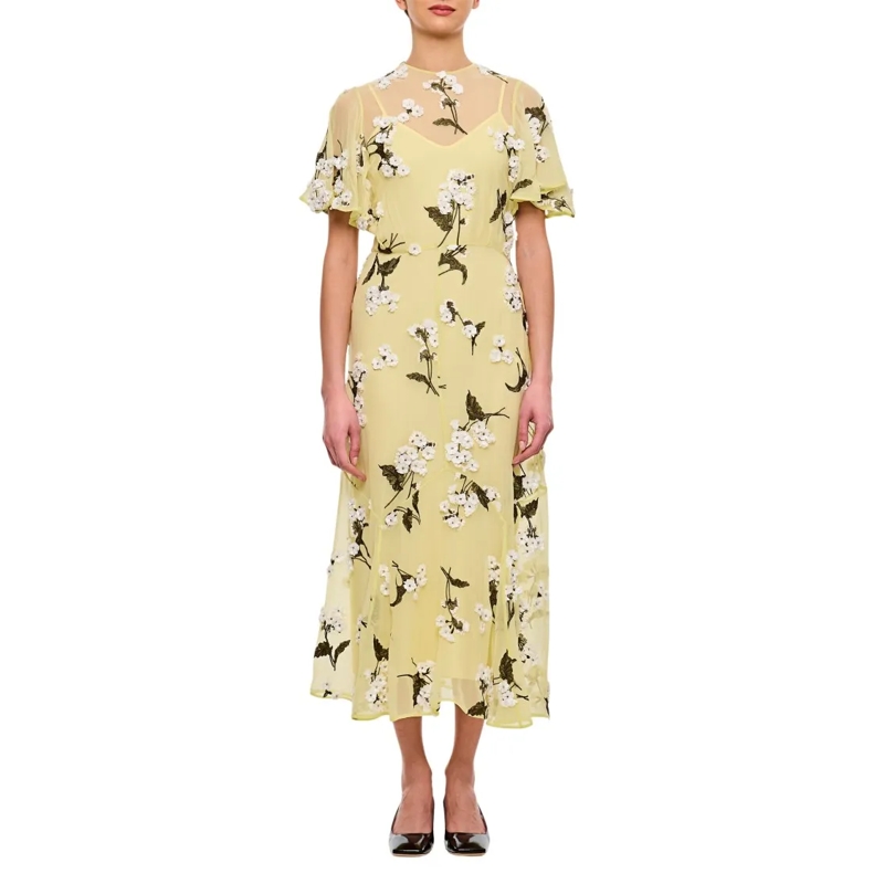 Erdem Midikleid Yellow Midi Cocktail Dress Yellow