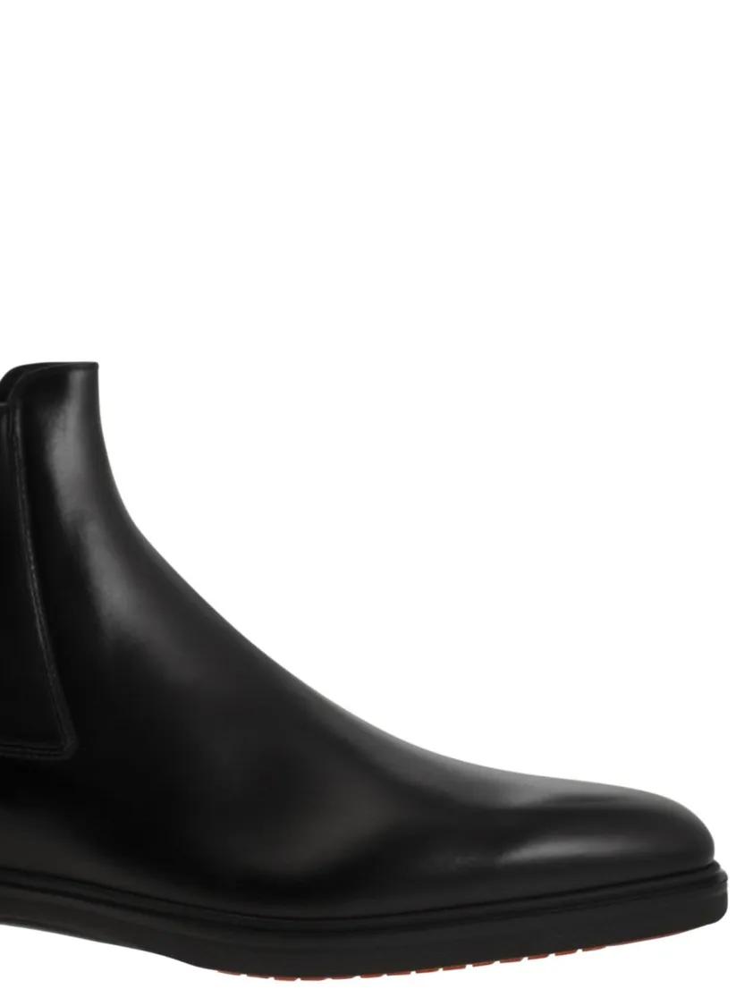 Thumbnail - Santoni Stiefel - Ultra-Lightweight Black Leather Chelsea Boot - Gr. 6 - in Schwarz - für Damen