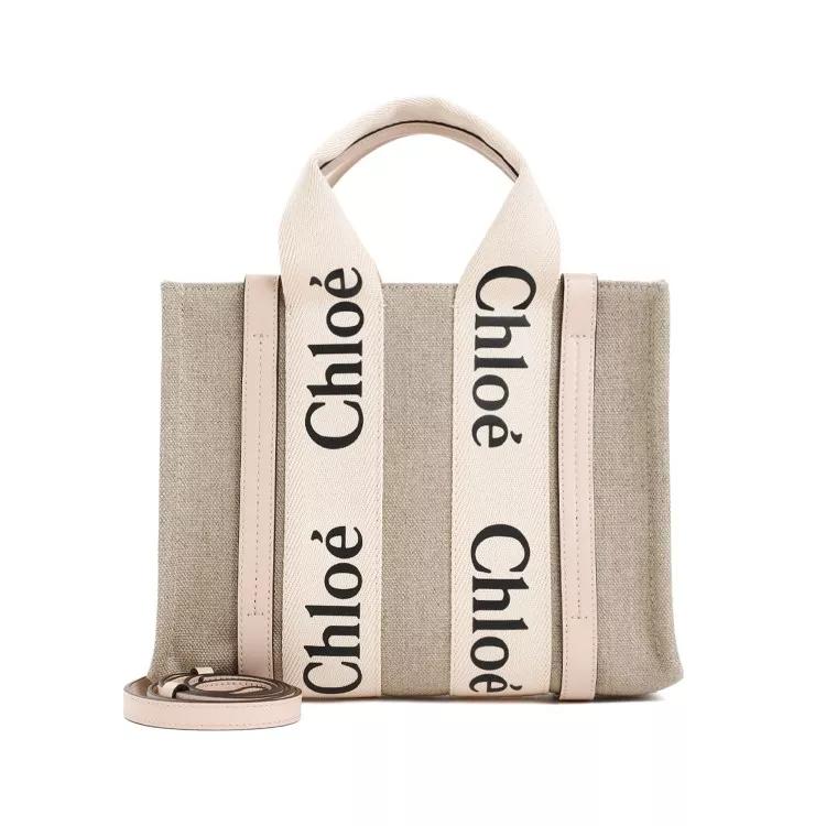 Chloé Tote - Cement Pink Small Woody Tote Bag - Gr. unisize - in Beige - für Damen