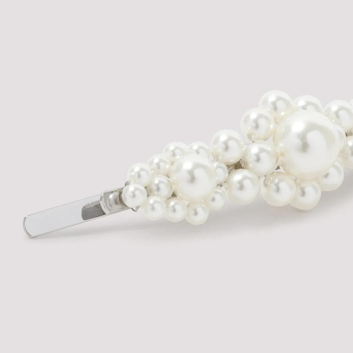Thumbnail - Simone Rocha Haarschmuck - Pearl Large Flower Hair Clip - Gr. unisize - in Weiß - für Damen