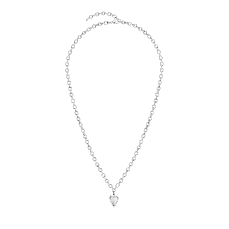 Liebeskind Berlin Mittellange Halskette Edelstahl Metal Heart silber(Image 3)