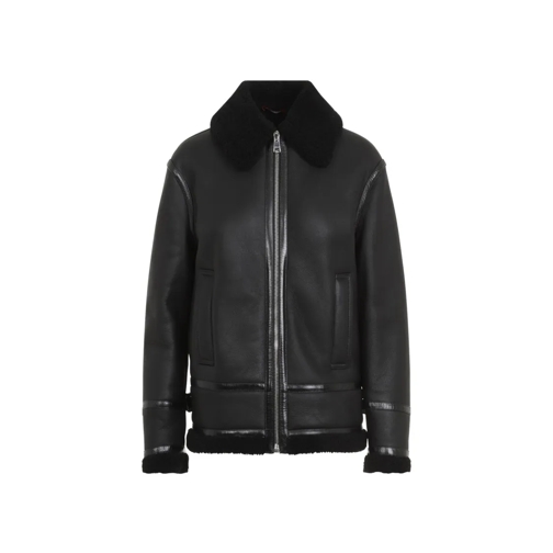 Gucci Shearling Jacke Curly Shearling Biker Jacket Black