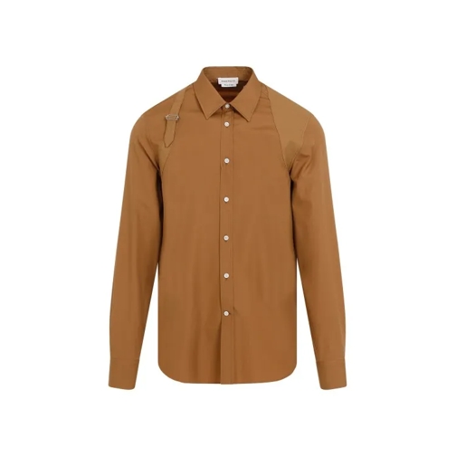 Alexander McQueen Harness Camel Cotton Shirt Brown 