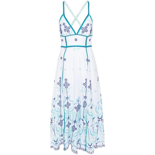 Charo Ruiz Ibiza Midi-Kleider Long Dress With Floral Pattern Blue