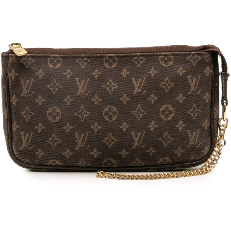 Louis Vuitton Necessaire Monogram Mini Lin Bucket PM Pouch braun