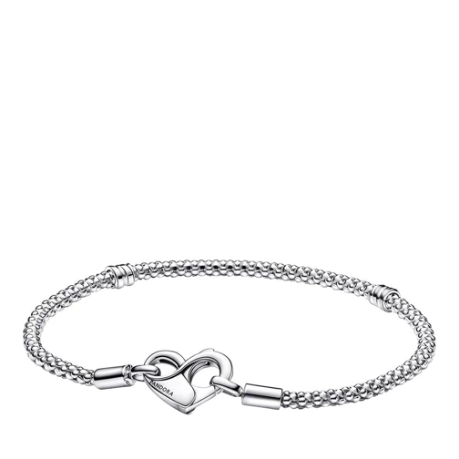 Pandora Studded chain sterling silver bracelet with heart Braccialetti