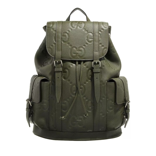 Gucci Jumbo GG Backpack Leather Dark Vintage Olive Backpack