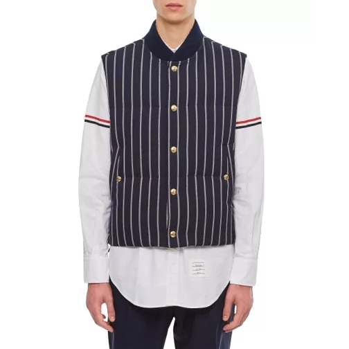 Thom Browne Wool Stripe Vest Blue 