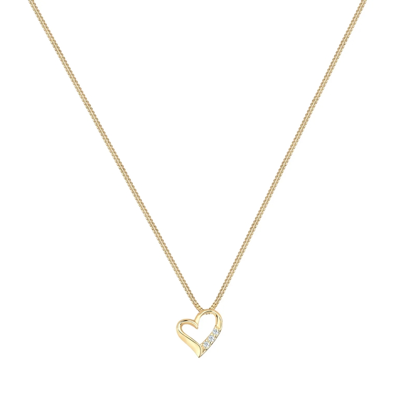 Elli Mittellange Halskette Halskette Herz Ewigkeit Diamant (0.045 ct.) 925 Si gold(Image 14)
