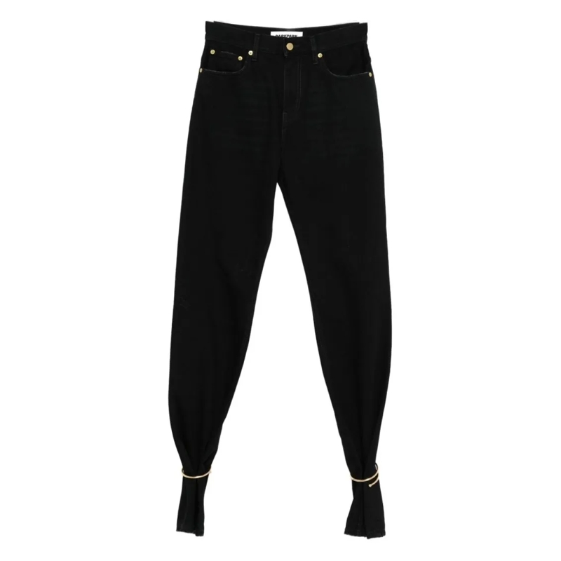 Darkpark Jeans High-Waisted Black Jeans With Gathered Hems Black