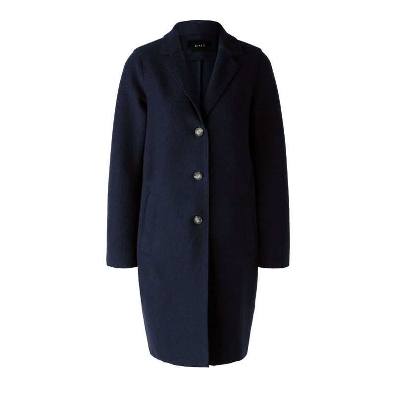Oui Kaschmirmantel Mantel MAYSON dunkel-blau