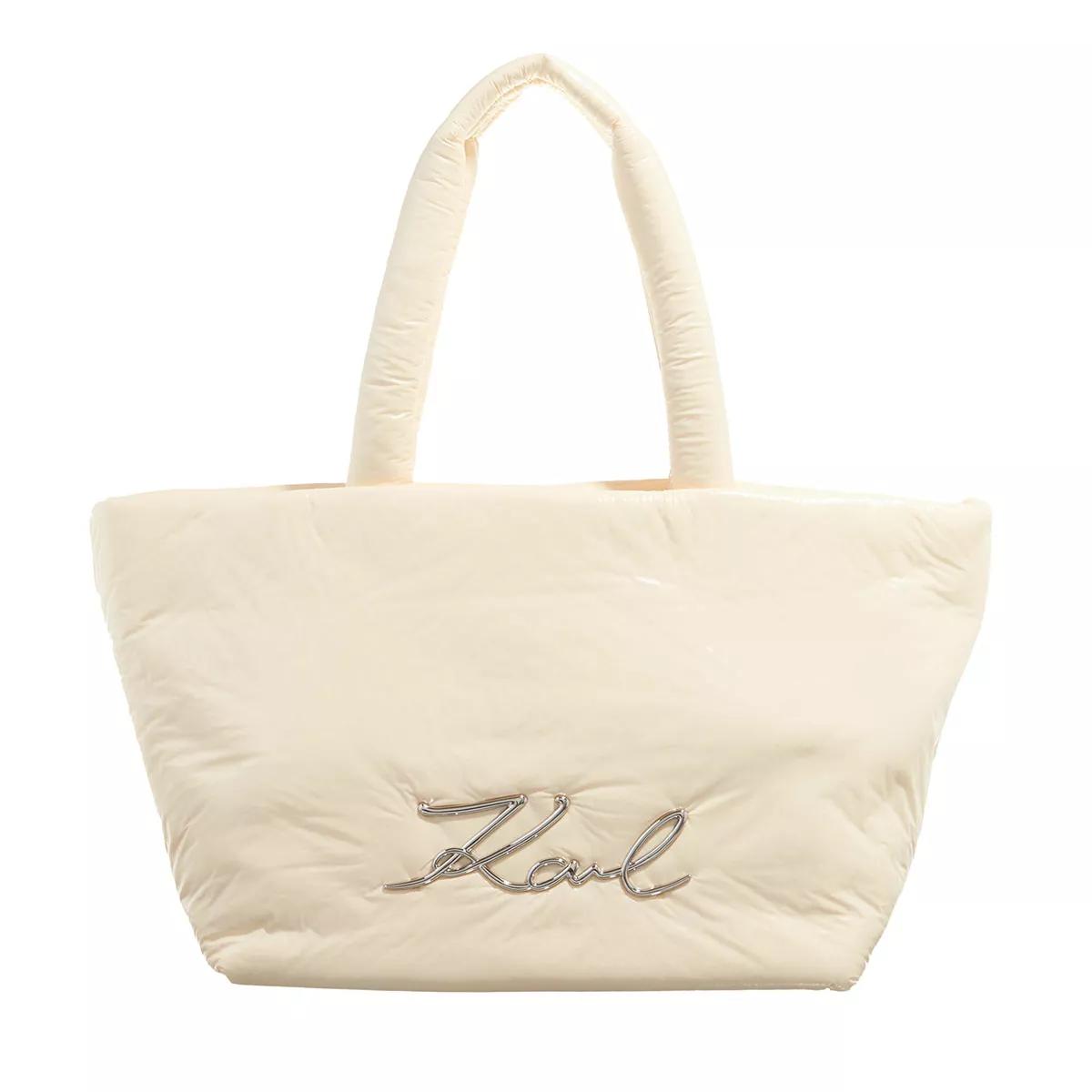 Karl Lagerfeld Tote - K/Signature Soft Md Tote Nylon - Gr. unisize - in Creme - für Damen