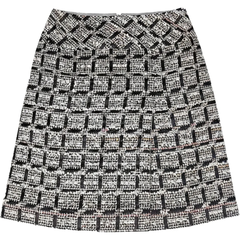 Chanel Midirock Chanel Rare Glitter Nylon Tweed Sample Skirt (D 36 mehrfarbig