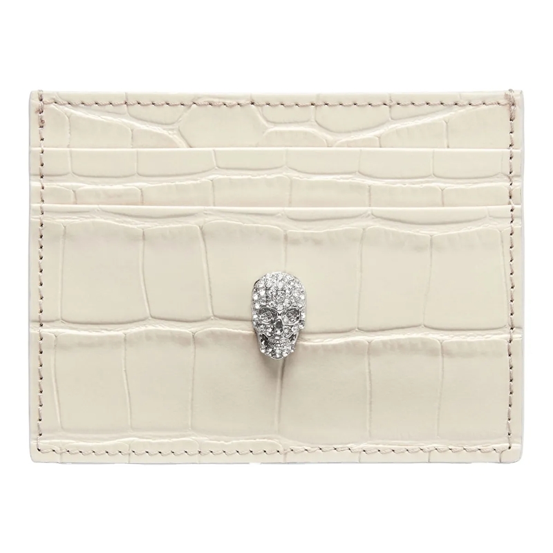 Philipp Plein Geldbörse Inhaber Von Kreditkarten Skull Crocco Print beige