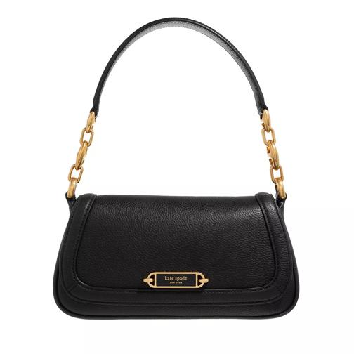 Kate Spade New York Gramercy Pebbled Leather Small Flap Shoulder Bag Black Cross body-väskor
