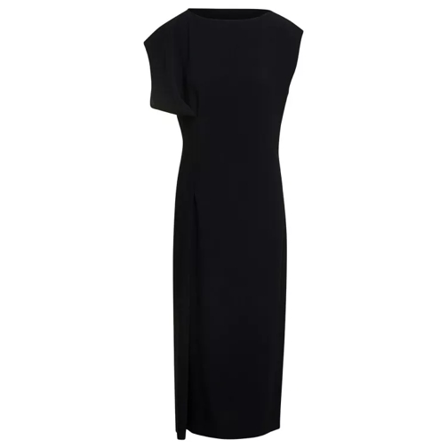 The Row Blathine' Long Asymetric Black Dress With Conceale Black 