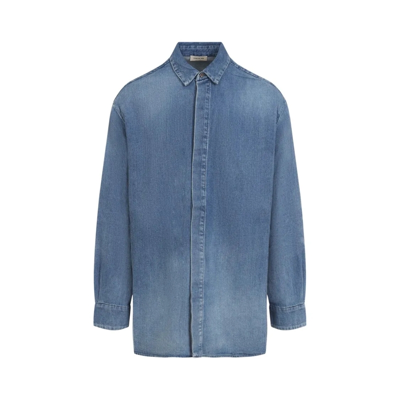 FEAR OF GOD Chemise Blue Cotton Denim Shirt Blue