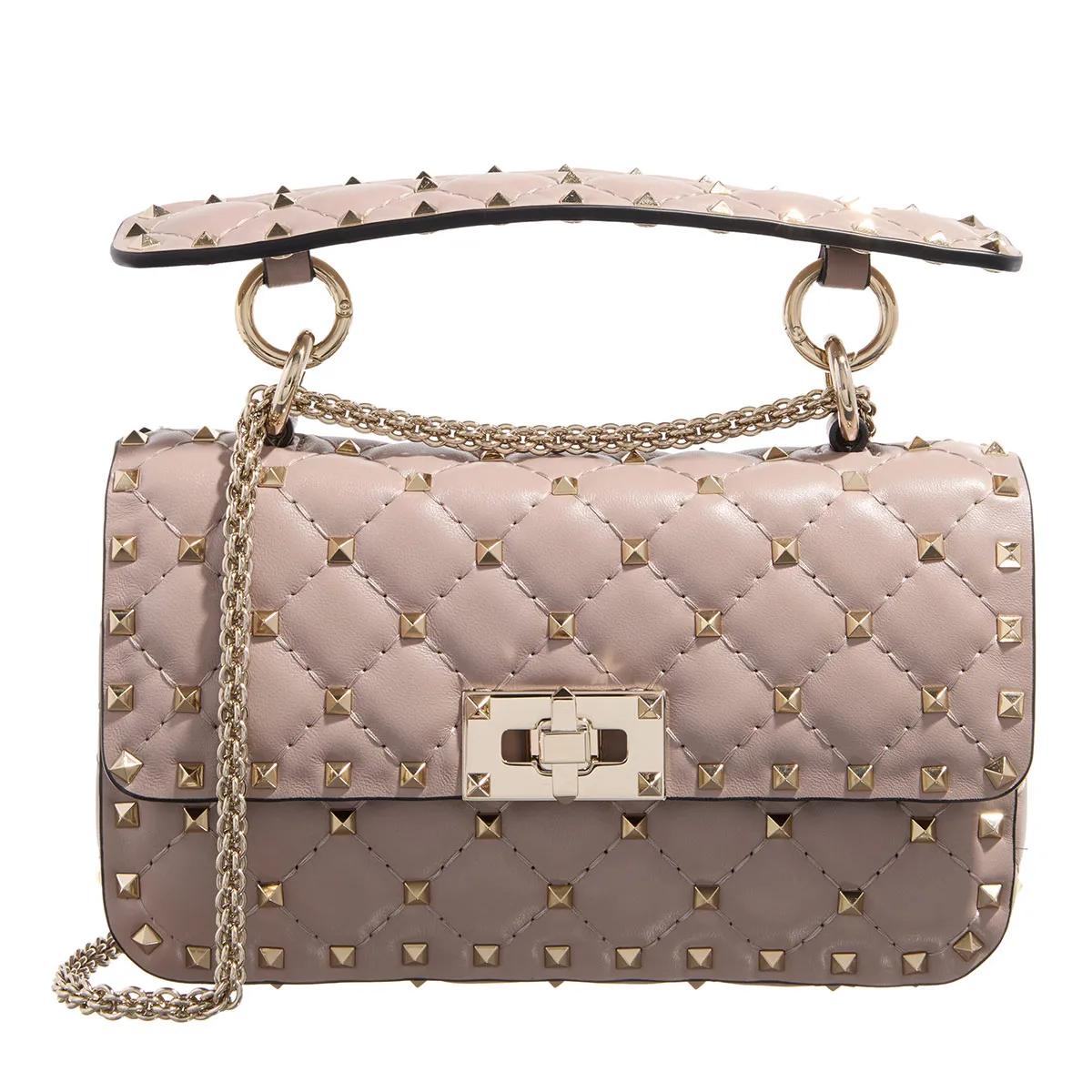 Valentino Garavani Crossbody Bags - Rockstud Spike Small Shoulder Bag - Gr. unisize - in Taupe - für Damen