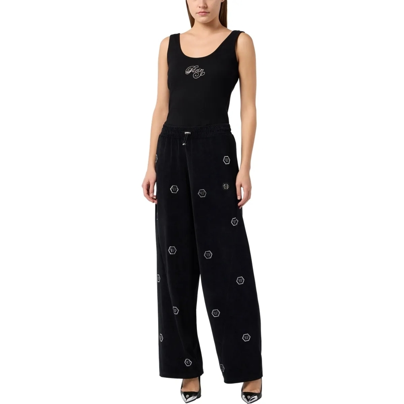 Philipp Plein Jogginghose Chenille Skater Fit Tracksuit Pants Monogram Stras schwarz(Image 4)